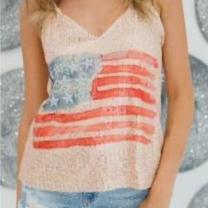 Judith March sequin flag tank